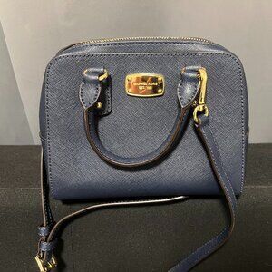 Michael Kors Navy Saffiano Leather Satchel